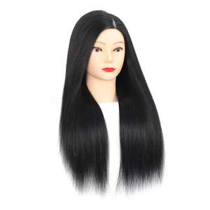 Cabezal <span class=keywords><strong>de</strong></span> entrenamiento para trenzar, tejer y peinar, cabello sintético con textura realista, ideal para uso y aprendizaje en salón - Product Image 1