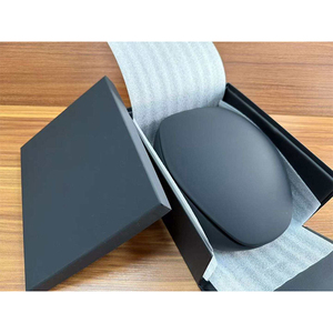 Luxury Black Flip Top Gift Box for Car <b>Key</b> Watch Jewelry Oval Inner Tray PU Leather Packaging Case - Product Image 5