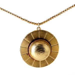 Collana con Ciondolo a Forma di Cappello di Paglia in Lega Placcata Oro, Catena in Metallo Anime per Uomo e Donna, Portachiavi in Lega di Zinco - Product Image 6