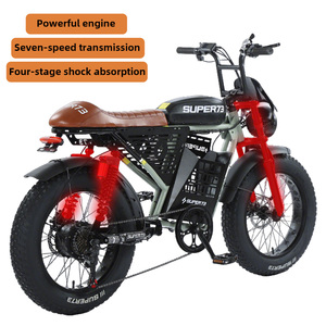 Vélo de montagne électrique unisexe AFTFA Road à 7 vitesses, pneus larges pour la <span class=keywords><strong>neige</strong></span>, frein à disque, batterie intégrée 48V, moteur sans balais - Product Image 2