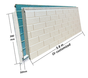 Paneles de pared aislados EPS resistentes al fuego, tablero tallado de Metal, Villa, Hospital, escuela, <span class=keywords><strong>vivienda</strong></span>, aplicación Exterior, paneles sándwich - Product Image 1