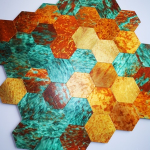 Tuiles hexagonales colorées autocollantes, imperméables, flexibles, tuiles murales <span class=keywords><strong>à</strong></span> peler et <span class=keywords><strong>à</strong></span> <span class=keywords><strong>coller</strong></span>, mosaïque pour crédence de cuisine, intérieur - Product Image 4