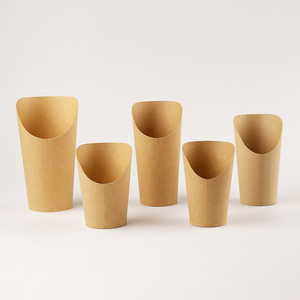 Coppette Ecologiche in Carta Kraft per Patatine Fritte, Contenitori Usa e Getta per Snack, Popcorn, Nuggets di Pollo, Resistenti all'Olio - Product Image 2