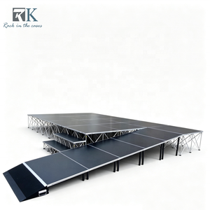 Plataforma de escenario para bodas, kit de escenario portátil, escenario de montaje rápido y sencillo con rampas - Product Image 1
