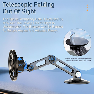ที่ยึดโทรศัพท์มือถือแบบหมุนได้ 360 องศา ทำจากอลูมิเนียมอัลลอยด์ แม่เหล็กแรงสูง สำหรับติดตั้งบนคอนโซลรถยนต์ ใช้ได้กับ <span class=keywords><strong>iPhone</strong></span> 17 16 15 14 <span class=keywords><strong>13</strong></span> และใช้บนโต๊ะได้ - Product Image 4