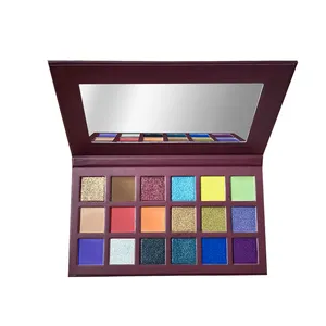 Palet Eyeshadow Label Pribadi 18 Warna, Palet Eyeshadow Sangat Berpigmen Tanpa Logo