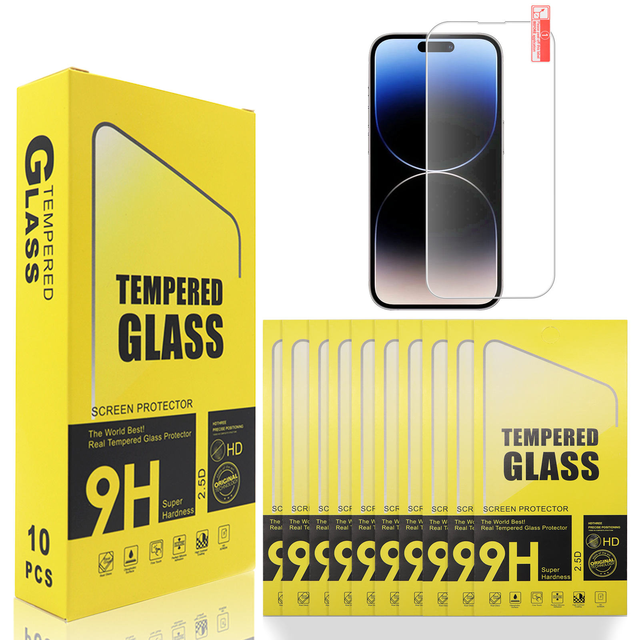 10 in 1 Package 2.5D Clear Tempered Glass Film for iPhone 12 13 14 15 16 17 Pro Max Anti Choc Téléphone Screen Protector