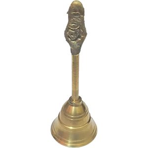 Handheld Brass Jingle Bell Colorful Indian Ghanti Hand-Bell for Home Office Wedding Decor Christmas <b>Mandir</b> Pooja Items Diwali - Product Image 3
