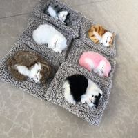 Joli chat Animal Simulation respiration dormir en peluche chat chien mignon peluche poupée maison voiture ornements