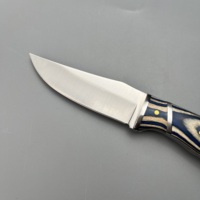 Couteau multi-usage à lame fixe en bois d'ébène Paka, pour couper et griller, avec étui en cuir.