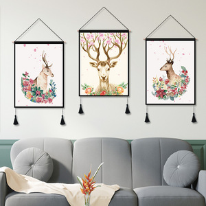 algodón <span class=keywords><strong>de</strong></span> pergamino con borlas para la decoración del hogar <span class=keywords><strong>ciervos</strong></span> 18X26 pulgadas <span class=keywords><strong>tapiz</strong></span> <span class=keywords><strong>de</strong></span> pared colgante - Product Image 1