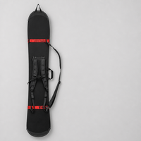 Sac de snowboard pliable pour les voyages en avion, sac de ski imperméable avec fermeture éclair, sangles en velcro, boucle de poitrine pour les voyages de ski hivernaux