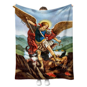 Saint Michael The Archangel những lời cầu nguyện sang trọng ấm áp chữa bệnh ném chăn Mexico Jesus Christian phụ nữ của guadalupe blabket - Product Image 1