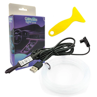 Kit d'éclairage ambiant pour voiture, bande LED RGB, fil néon, éclairage à fibres optiques USB, IP68 étanche, commande manuelle, ajustement universel pour le centre de la voiture