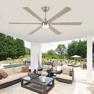 Nhà Máy Cung Cấp Thông Gió De Techo Con Luz Hiện Đại Pop Thiết Kế Màu Đen/Nickel 6 Ván Ép Lưỡi 66 Inch Điều Khiển Từ Xa Quạt Trần - Product Image 2