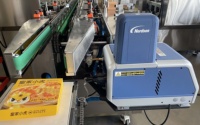 Machine à emballer électrique automatique de carton de pizza construite en usine pour le cartonnage de boîte de grande taille de moteur de PLC de boisson d'aliments surgelés