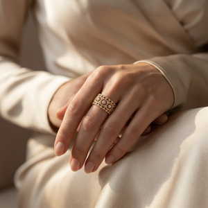 18K Solid <b>Gold</b> Natural Diamond Wide Band <b>Ring</b> Vintage Floral Filigree Openwork Pavé <b>Set</b> Fine Jewelry OEM ODM Manufacturer - Product Image 5