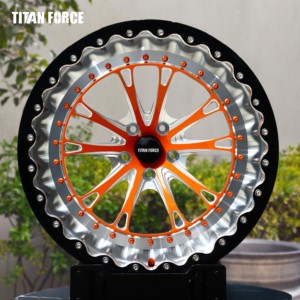 Jantes Beadlock personnalisées forgées TITAN <span class=keywords><strong>FORCE</strong></span> 15 16 17 18 19 20 pouces 5X112 5X130, roues de course orange et noires pour BMW Z4 M40i 6MT F12 - Product Image 4