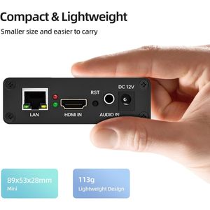 ตัวเข้ารหัสวิดีโอ HDMI Unisheen 1080P60 H.265 H.264 แบบฮาร์ดแวร์ สำหรับอุปกรณ์สตรีมมิ่งเกมสด - Product Image 4