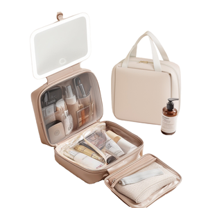 MKW9016 MAKEWAY Portable Hanging LED <b>Travel</b> Makeup for Bag <b>Mirror</b> Waterproof Polyester Letter Pattern Cosmetic Organizer - Product Image 1