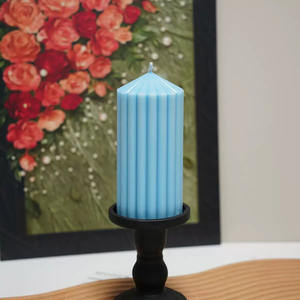 Lilin Pilar Bergaris dari Lilin Kedelai Buatan Tangan Dekorasi Modern Estetis Ukuran Besar Lilin Votive untuk Dekorasi Rumah Natal Diwali - Product Image 4