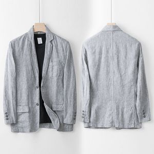 <span class=keywords><strong>Blazer</strong></span> da <span class=keywords><strong>uomo</strong></span> Casual in <span class=keywords><strong>lino</strong></span> allentato traspirante traspirante primavera estate <span class=keywords><strong>di</strong></span> alta qualità - Product Image 3