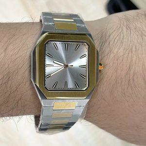 クォーツウォッチ男性用カスタムスクエアステンレススチール36mm高級アナログダイヤルディスプレイ - Product Image 2