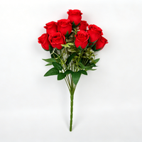 Bouquet de fleurs artificielles en soie, mini roses nordiques réalistes à 12 tiges, livraison rapide pour Noël, disponible en ligne, vente en gros