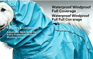 Veste imperméable à capuche pour chien, avec réflecteur coupe-vent, pour chiens de grande et petite taille, couverture complète, vêtements d'extérieur - Product Image 5