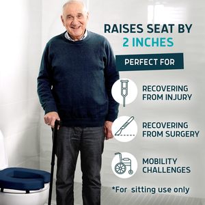 Coussin surélevé pour siège de <span class=keywords><strong>toilette</strong></span> CF en mousse haute densité pour un confort amélioré, rehausseur de siège de <span class=keywords><strong>toilette</strong></span> rembourré post-opératoire pour seniors – MODÈLE FIRM - Product Image 2