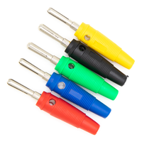 Connecteur banane à fente croisée en cuivre pur 4 mm 32A avec trou latéral, gaine en PVC fraisée, empilable