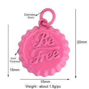 Be free <span class=keywords><strong>Coca</strong></span> Boisson Bouteille Cap Émail Charme Néon <span class=keywords><strong>Rose</strong></span> Orange Rouge Pendentif Huile Chute, Collier Bracelet Pendentif M08 - Product Image 3
