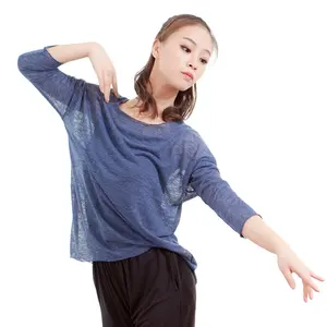 Mulheres Roupas Tops Roupa Interior Barato Menina Ballet Dança Leotards Dança Ballet Formação De Salão de Manga Longa Top Dança