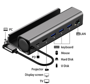 Station d'accueil Steam Deck 6 en 1 USB C, adaptateur multiport type C, hub pour <span class=keywords><strong>console</strong></span> de jeu Steam Deck, PS 4, <span class=keywords><strong>Xbox</strong></span>, Nintendo - Product Image 1