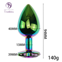 Minuteur anal en métal, plug anal pour adultes, couleur dégradée, en alliage d'aluminium, dispositif d'agrandissement anal, plug anal unisexe