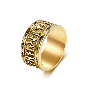 Fabricante de Joyería de Acero Inoxidable 316L, Joyería Nórdica al por Mayor, Anillo Vikingo con Runas <span class=keywords><strong>para</strong></span> Hombre - Product Image 1