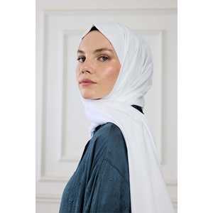 Écharpe en coton pur tricotée en blanc - Product Image 5