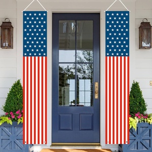 <strong>4th</strong> of <strong>July</strong> <strong>Decorations</strong> Hanging Banners <strong>Outdoor</strong> American Flag Porch Sign for Memorial Day Wall Hanging <strong>Decorations</strong> - Product Image 5