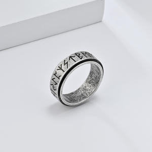 Anillo Giratorio de Acero Inoxidable con Texto Vikingo Nórdico Retro, Joyería con Runas Talladas para Hombre <span class=keywords><strong>y</strong></span> Mujer - Product Image 4