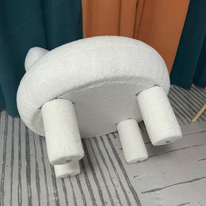 Fauteuil Engel Olga en tissu Teddy moderne et créatif pour chambre à coucher, fauteuil en velours d'agneau pour hôtel - Product Image 3