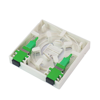 Panel Dinding FTTH 2 Port Fiber Optik 86x86mm, Putih PC Tahan Api, Anti-Korosi, Anti-Kuning