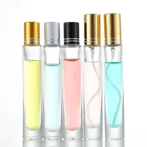 mini end cap Suppliers-Botol Parfum Mini Isi Ulang, Botol Kaca Gulung Transparan Bulat 10Ml