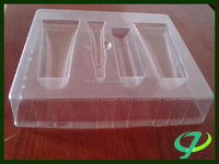 Insert en plastique transparent thermoformé, disposition personnalisée pour flacon de soin de la peau, ensemble cosmétique, usine OEM, emballage cadeau en gros, plateau de rangement