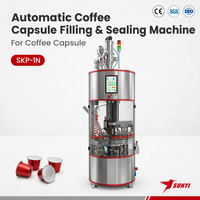 Machine de remplissage et de scellage automatique de café Nespresso SKP-1N en acier inoxydable 304, contrôlée par PLC + écran tactile, 50 films plastiques