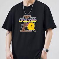 T-shirt d'été streetwear hip-hop pour homme, manches courtes, col rond, coupe ample, épaules tombantes, en coton, imprimé graphique
