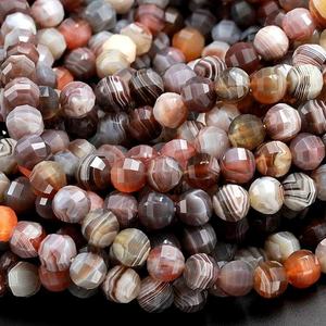 Ágata Natural corte redondo facetado Botswana piedra preciosa pulida cuentas sueltas Fabricación de joyas naturales de buena calidad - Product Image 3