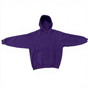 Sweat à capuche unisexe oversize en polaire vert uni décontracté - Product Image 3