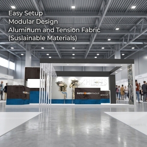 Stand <span class=keywords><strong>d</strong></span>'exposition modulaire à montage facile en tissu tendu, structure en tube <span class=keywords><strong>d</strong></span>'aluminium avec design 3D, option livraison rapide - Product Image 2