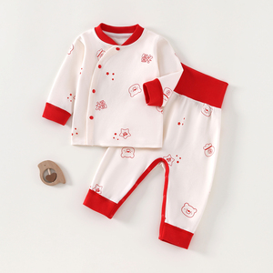 Ensemble de vêtements décontractés <span class=keywords><strong>pour</strong></span> bébé Ka Ka Bear Spring, 2 pièces, tissu en coton peigné, imprimé dessin animé, respirant, unisexe, pantalon hipster, manches longues - Product Image 4