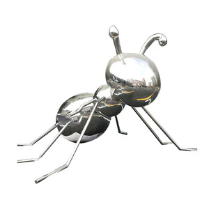 Escultura de Hormiga de Acero Inoxidable con Acabado de Espejo, Adorno de Jardín para Exteriores, Figura de Animal Independiente - Product Image 3